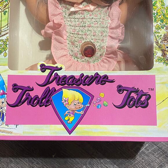 VTG 1991 ACE NOVELTY CO 14in Treasure Troll Tot Wishstone bellybutton Damage box - Picture 3 of 7